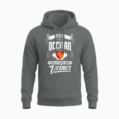 Occitan Blood Runs in My Veins – Regional Pride T-Shirt, Black, S Unisex Hoodie - Graphite Heather