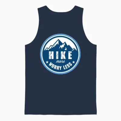 Hike More Worry Less Unisex Tank Top - Navy