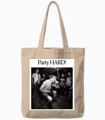 #lele Künstliche Intelligenz Bean T-Shirt Motiv, Party Hard Tote Bags - Natural
