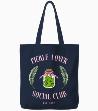 Aesthetic Pot for Pickle Lovers Tote Bags - Navy