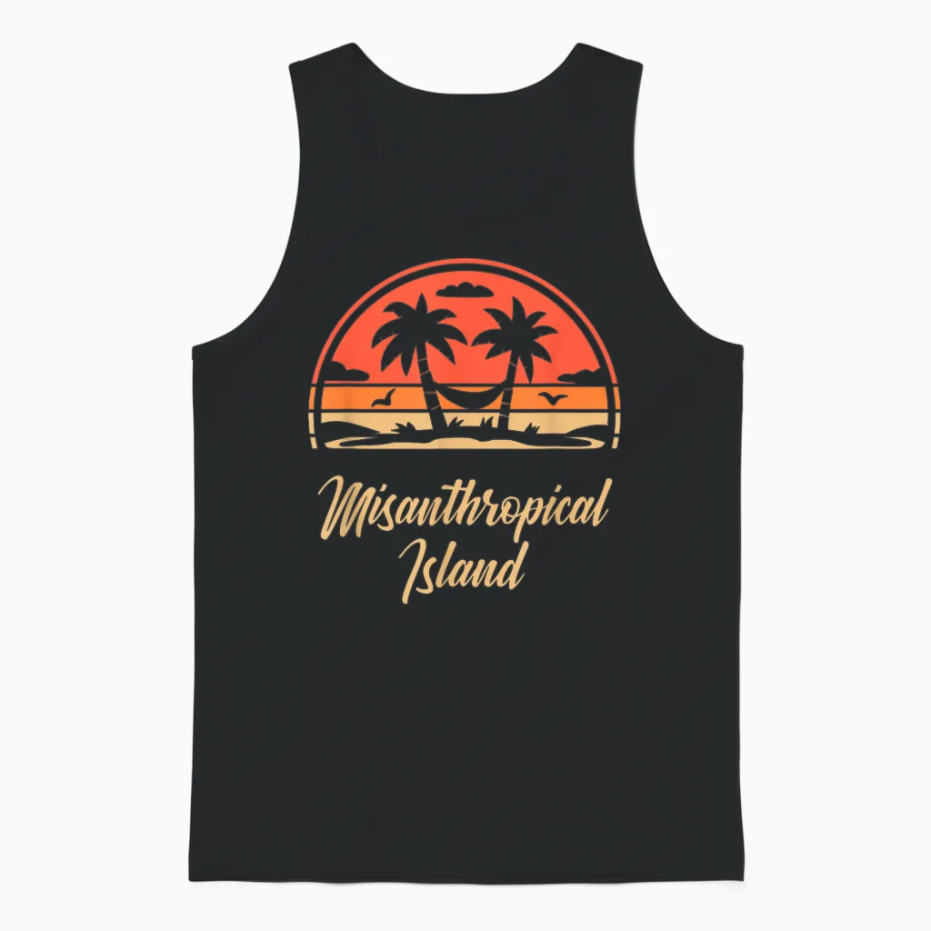 Sarkasmus Misanthrop Menschenhasser Misanthropical Island Unisex Tank Top in Black
