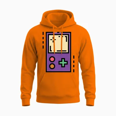Retro Gaming On Unisex Hoodie - Safety Orange