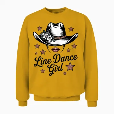 Line Dance Country Girls' Unisex Sweatshirt - Gold