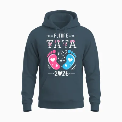 Future Tata 2026 Announcement Pregnancy Future Aunty Announcement Unisex Hoodie - Dark Heather
