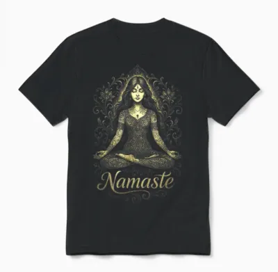 Namaste - Buddhismus Zen Mantra Taoismus Unisex T-Shirt - Black