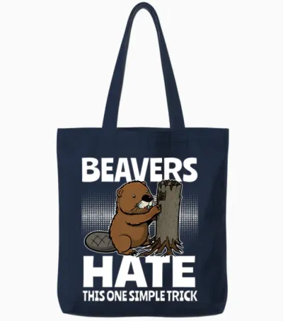 Funny Beaver Arborist Tote Bags - Navy