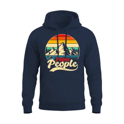I Hate People Hiking Camping Unisex Hoodie - Navy