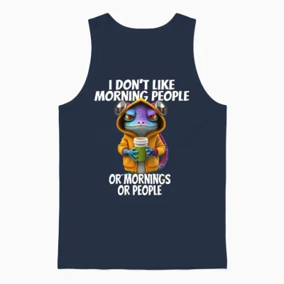 Funny Design for I Don't Like Morning People Unisex Tank Top - Navy