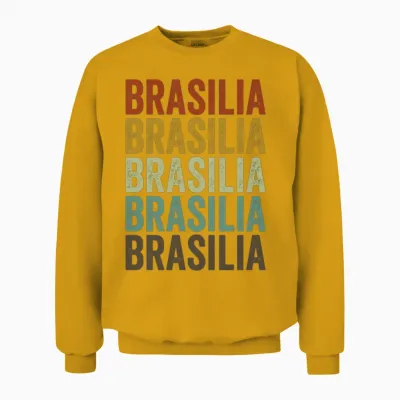 Brasilia Brazil Retro Vintage Unisex Sweatshirt - Gold