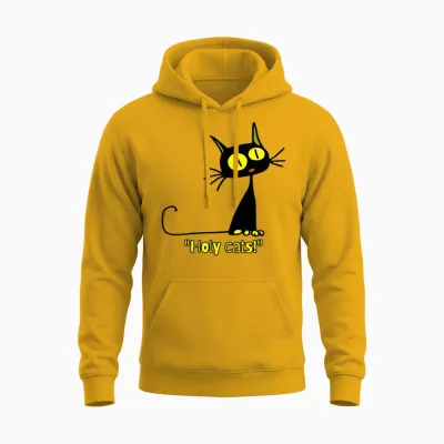 Holy Cats Vintage Cartoon Cat Unisex Hoodie - Gold