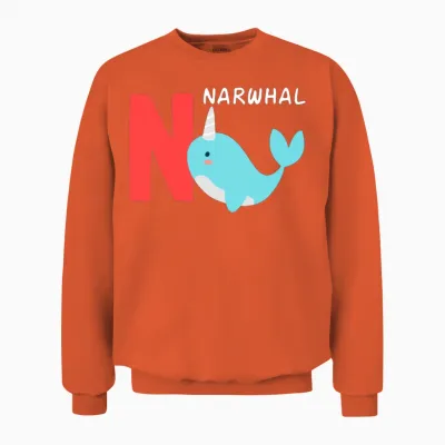 Narwhal Funny Alphabet Unisex Sweatshirt - Orange