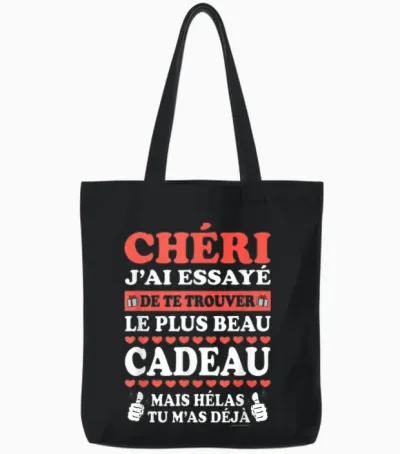 Darling Valentine's Day Man Message Love Humour T-Shirt, Black, S Tote Bags - Black