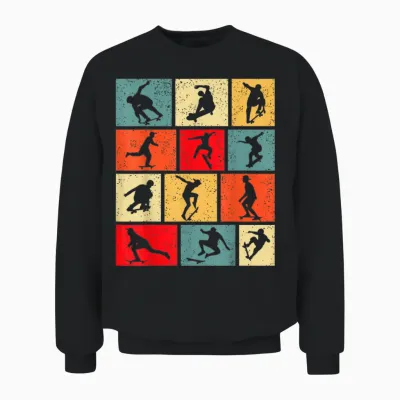 Skateboard Skater Jungen Kinder Herren Unisex Sweatshirt - Black