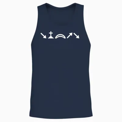 He Came Died Arose Ascended Coming Back Christian Unisex Tank Top - Navy
