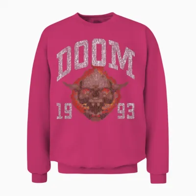 Ripple Junction X Doom 1993 Lost Soul Pixelated Skull T-Shirt, Black Unisex Sweatshirt - Heliconia