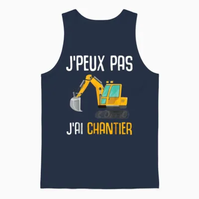Construction Gift Excavator Humour I Can't I Have Construction Unisex Tank Top - Navy