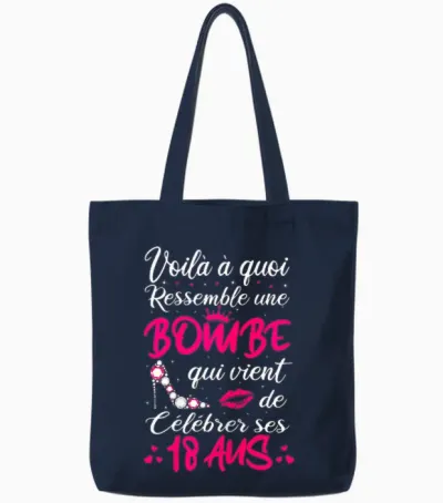 Birthday 18 Year Old Girl Bomb Gift Humor Funny Party Tote Bags - Navy