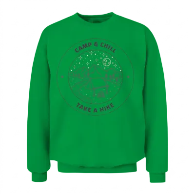 Camp & Chill, Take a Hike Unisex Sweatshirt - Irish Green