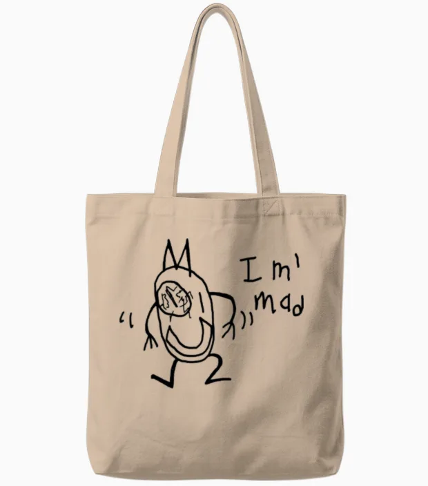 I'm Mad Tote Bags in Natural
