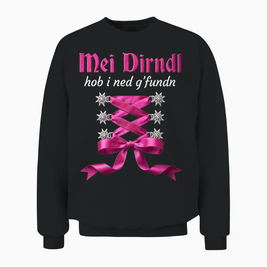 Trachtenshirt Damen Trachten T-Shirt Passend Für Oktoberfest Unisex Sweatshirt in Black