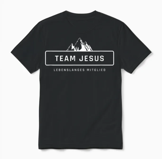 Team Jesus Lebenslanges Mitglied Christlich Damen Herren Unisex T-Shirt in Black