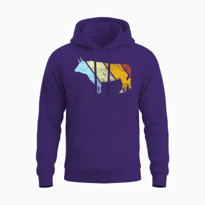 Bull Retro Unisex Hoodie - Purple