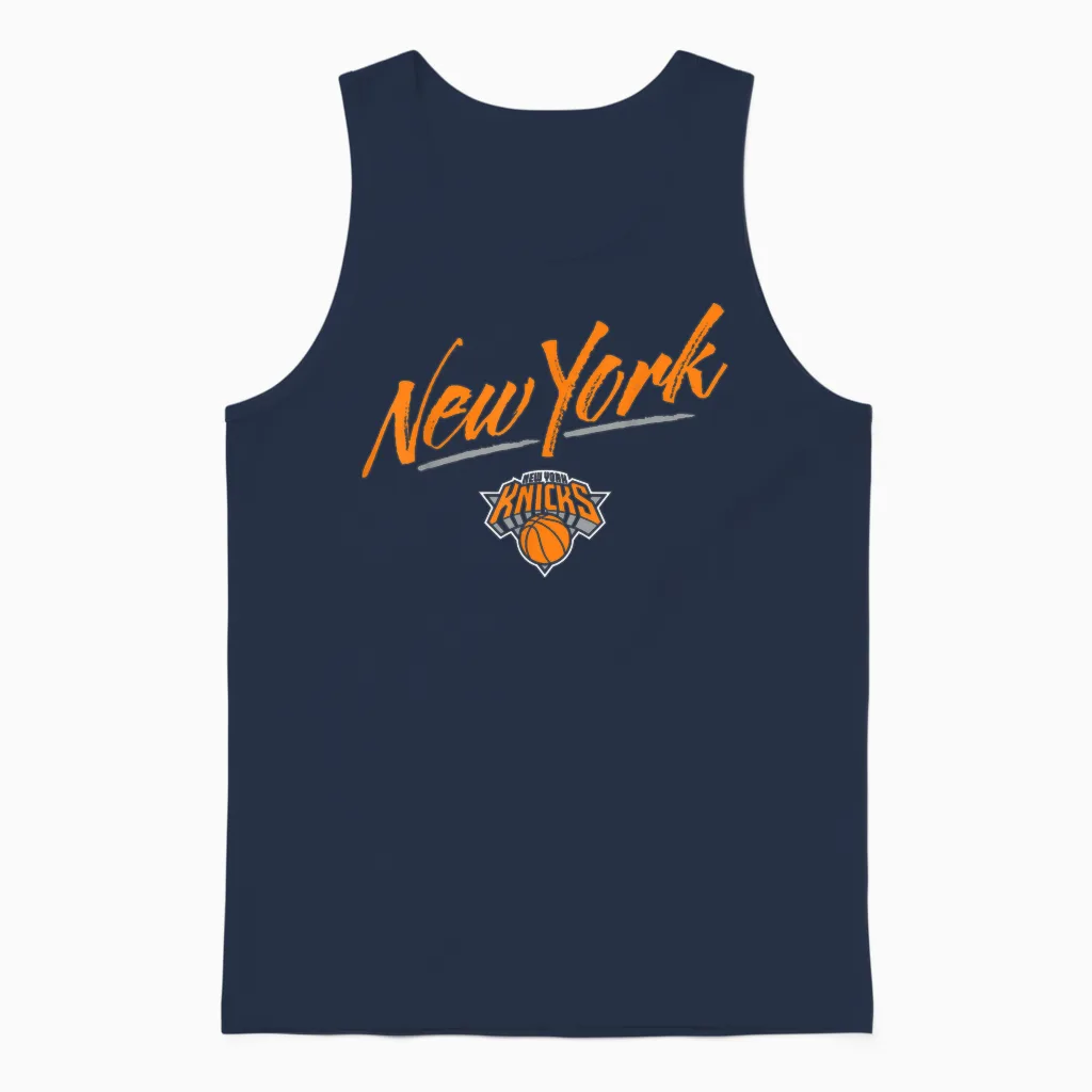 Nba - New York Knicks Markerskript Unisex Tank Top in Navy