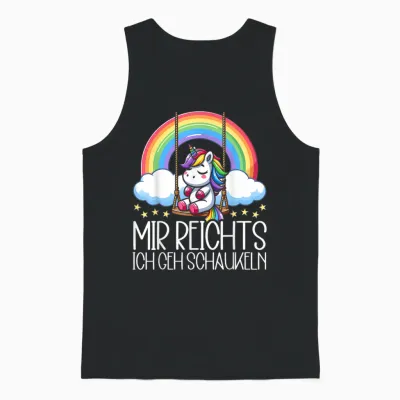Mir Reichts Ich Geh Schaukeln Funny Unicorn Partner Look T-Shirt, Black Unisex Tank Top - Black