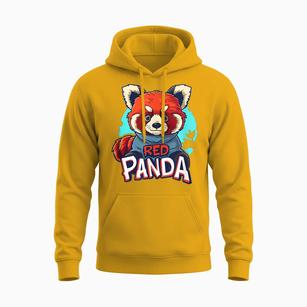 Joli Costume De Panda Rouge Pour Adultes Et Enfants Unisex Hoodie in Gold