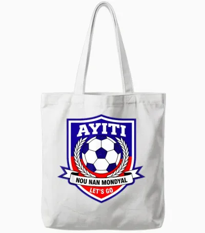 Ayiti Haitian Soccer Fan Haiti Nou Nan Mondyal Creole Pride Tote Bags - White
