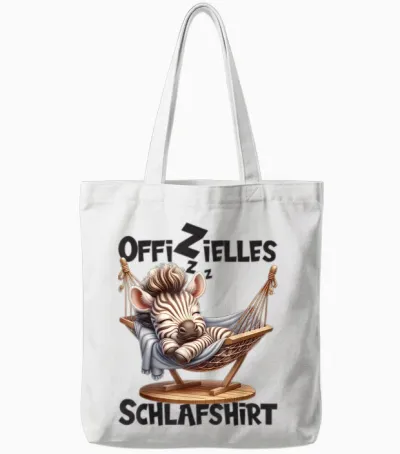 Langschläfer Geschenkidee Spruch Herren Damen Offizielles Schlafshirt Zebra Mit Tier Lustig Tiermotiv Tote Bags - White