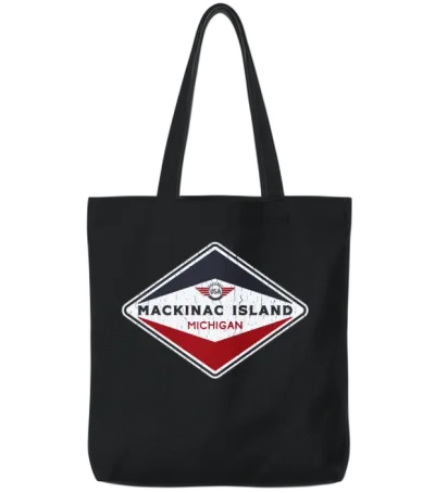 Mackinac Island Tote Bags - Black