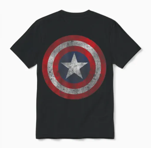 Marvel Comics Retro Classic Captain America Shield Costume Unisex T-Shirt in Black