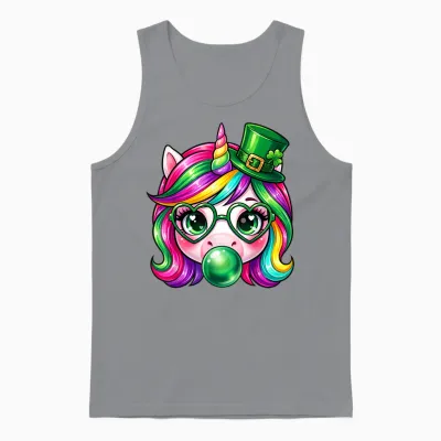 Cute Unicorn St Patrick's Day for Kids, Little Girls and Women Unisex Tank Top - Sport Grey