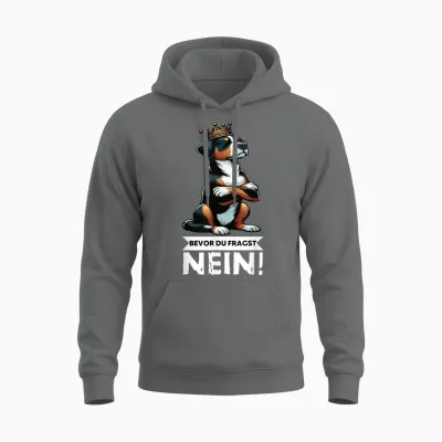 T-Shirt with German Text "bevor Du Fragst Nein Appenzeller Mountain Dog" Mountain Dog Holder Unisex Hoodie - Graphite Heather