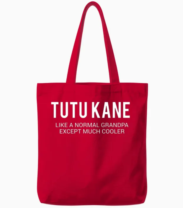 Tutu Kane Grandpa in Hawaiian Funny Tote Bags in Red