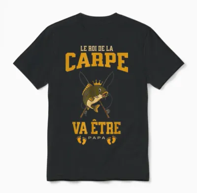 Idée Cadeau Annonce Grossesse Papa Pêcheur De Carpe Unisex T-Shirt - Black
