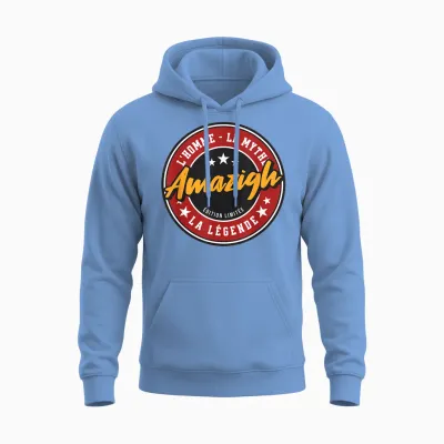 Amazigh Man Myth Legend Gift Idea Kabyle Humor Unisex Hoodie - Carolina Blue