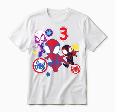 Kinder Marvel Spidey and His Amazing Friends 3 Year Old Birthday Unisex T-Shirt - White