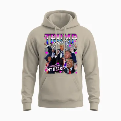 Schuldig, Mein Herz Gestohlen Zu Haben Pink Trump Trump Girl Valentines Unisex Hoodie - Sand