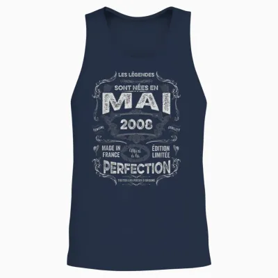 Vintage Les Légendes Sont Nées En Mai 2008 18e Anniversaire Unisex Tank Top - Navy