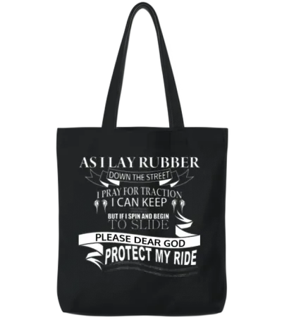 Muscle Car Racing Prayer Tote Bags - Black