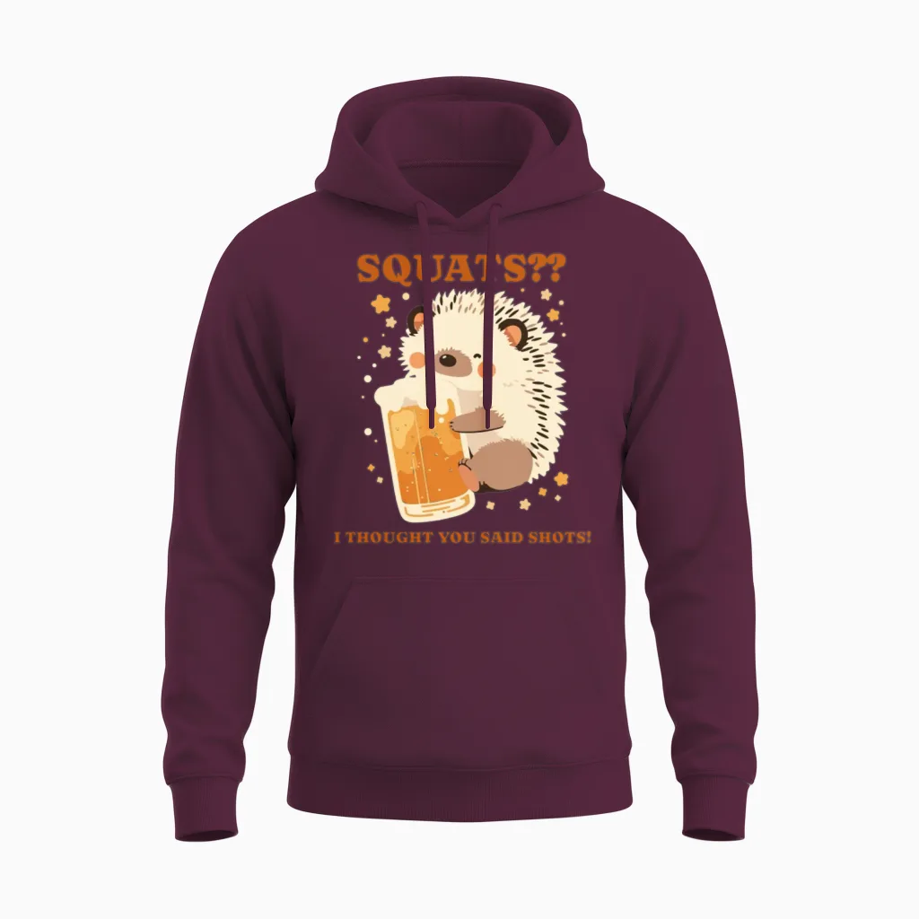 Funny Animal T-Shirt Design, Fitness and Wellness Unisex Hoodie in Maroon