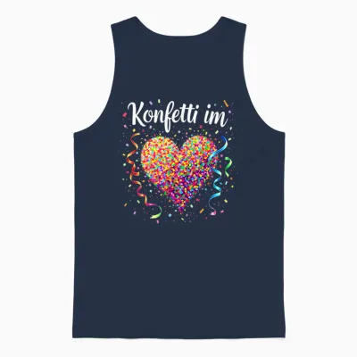 Confetti in the Heart Carnival T-Shirt, Black Unisex Tank Top - Navy