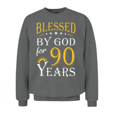 Vintage by God for 90 Years Happy 90th Birthday Unisex Sweatshirt - Graphite Heather