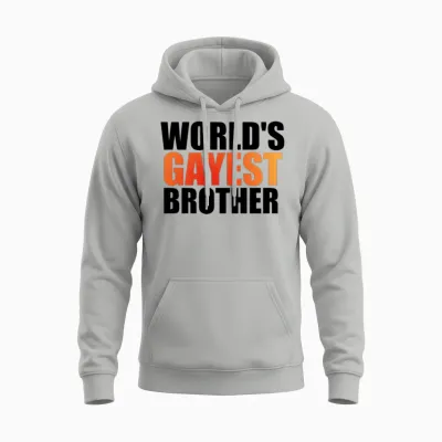 World's Gayest Brother Funny Gay Unisex Hoodie - Ash