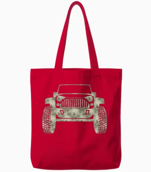 Jeep Tote Bags in Red