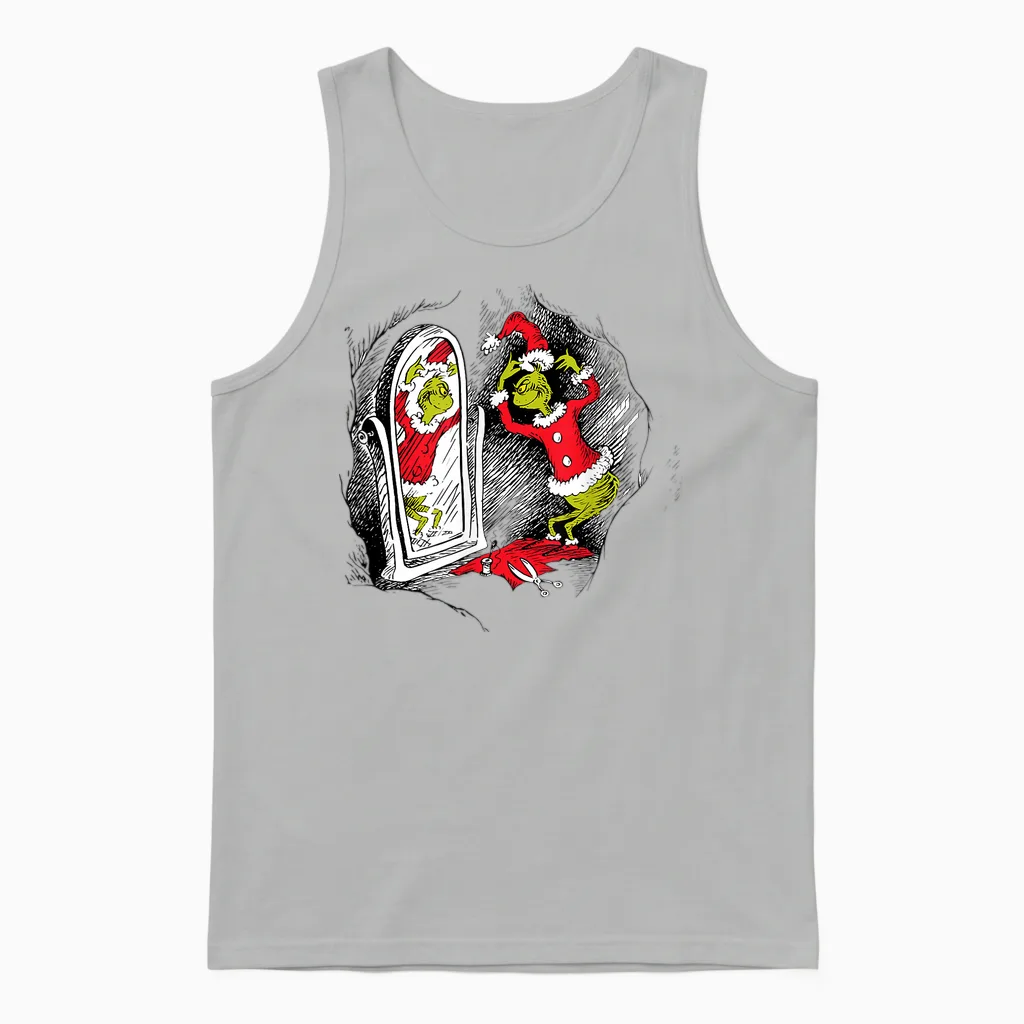 Dr. Seuss Grinch Saint Nick Unisex Tank Top in Ash