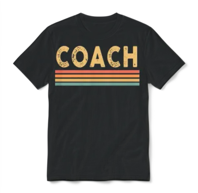 Coach Retro Vintage Funny Unisex T-Shirt - Black
