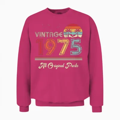 Vintage 1975 All Original Parts 50th Birthday Gift Unisex Sweatshirt - Heliconia
